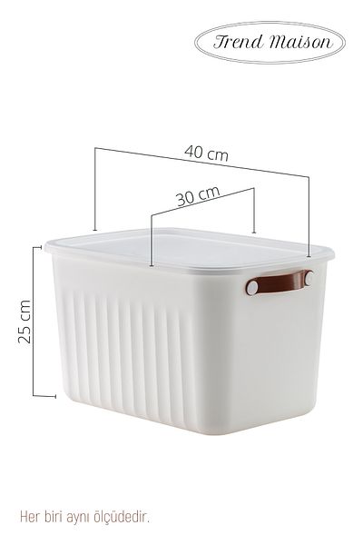 Trend Maison Decorative Storage Box, Multi-Purpose Organizer, Bathroom Kitchen Organizer, Box with Lid, White 3-Piece