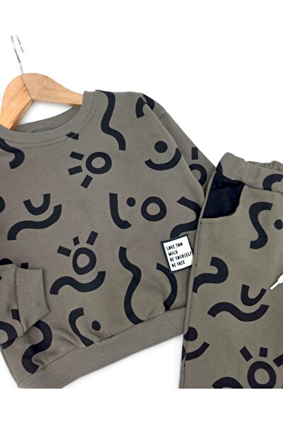 Ege Bebek Σετ αθλητική φόρμα για αγόρια με στάμπα με 3 κλωστές χωρίς σαρντόν