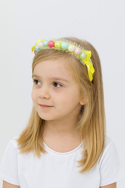 SeaBubbles Beaded Children's Crown Standard Yellow