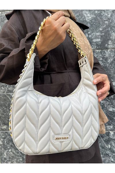 Just Polo Women's Quilted Gold Chain Shoulder Bag