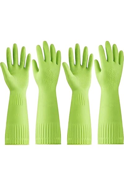 Generic 2 Pairs Rubber Gloves, Dishwashing Gloves for Cleaning Kitchen, Long ...