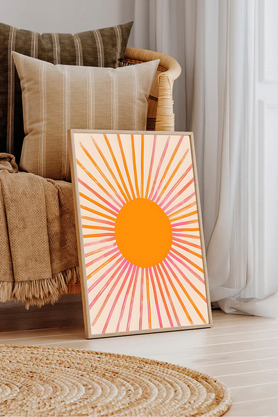 Dekorsiahome Tek Parça Ahşap Çerçeveli Oturma Odası Salon Mutfak Tablosu TK1325