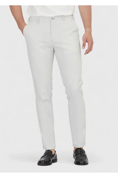 Ramsey Light Gray Plain Woven Jogging Fit Casual Pants