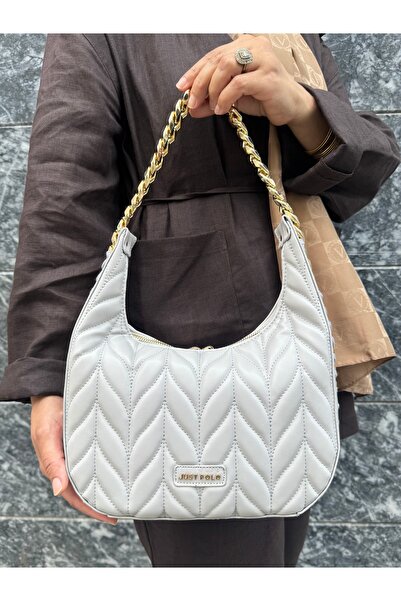 Just Polo Women's Quilted Gold Chain Shoulder Bag