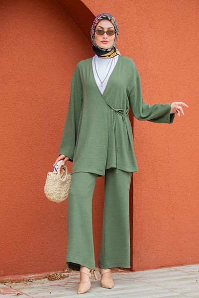 Tesettür Çarşım Beren Aerobin Kimono Suit-Mint