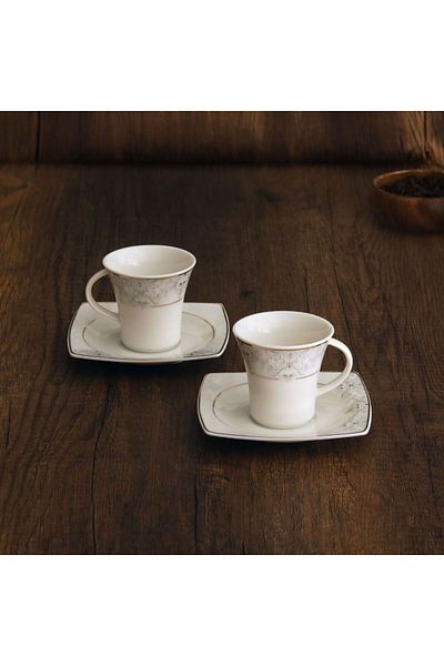 Güral Porselen Caroline 12 Piece Coffee Cup Set for 6 - 5433