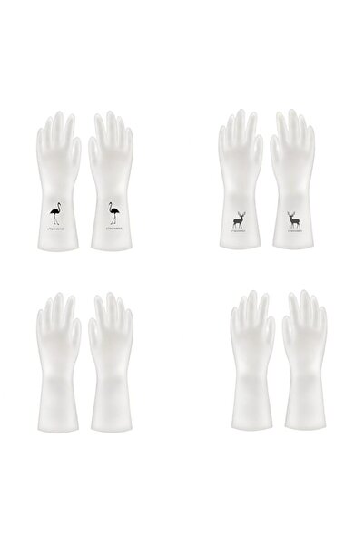 Generic بومبومبوم 4 أزواج من قفازات التنظيف المصنوعة من مادة البولي فينيل كلو...