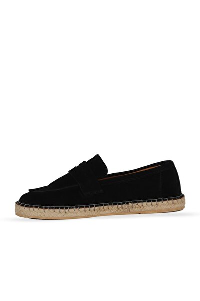 Bueno Shoes Black Suede Men's Espadrille Shoes 14Mafr110