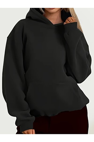 Lider Leather سويت شيرت بقلنسوة للجنسين مع جيب كنغر، خيوط مزدوجة، خليط من الق...