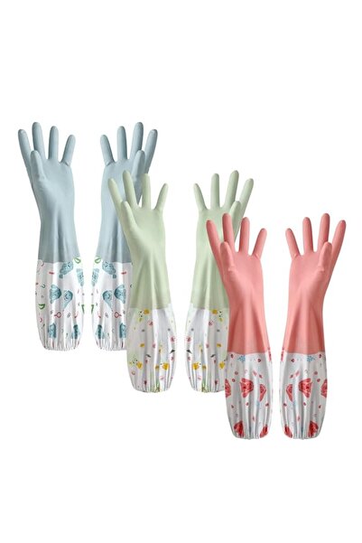 Generic TERRIFI 3 Pcs Rubber Dishwashing Cleaning Gloves - Waterproof, Reusab...