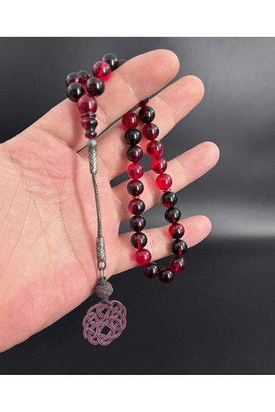 Tesbih-i Hazır Tesbihçilik Hareli Sıkma Amber Prayer Beads 1000 carat with Kazaz silver tassel