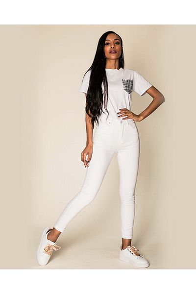 Nina Carter Women's Slim Jeans White P109-2 M8