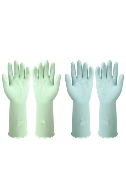 Generic HZYH 2Pairs Dishwashing Rubber Gloves, Reusable Kitchen Gloves, Clean...