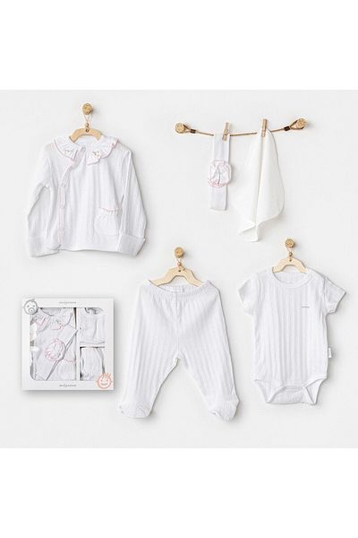 Budi Andywawa Ac24650 Newborn Have Day 5-Piece Hospital Discharge Set White