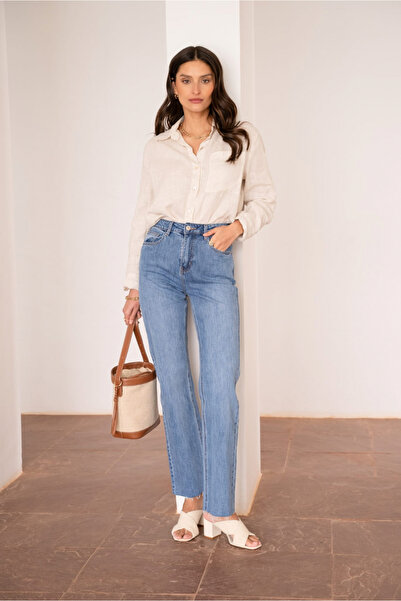 Oraije Women's jeans Maddie Straight light blue JD404A-1