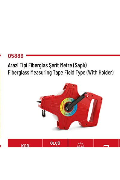 İzeltaş Tape Meter Fiberglass (Land Type) 30Mt.