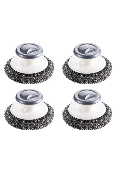 Generic فرشاة من الفولاذ المقاوم للصدأ بمقبض، لوازم تنظيف شديدة التحمل للأوان...