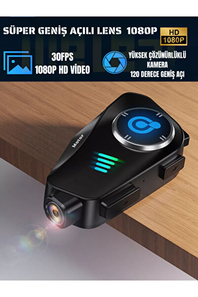 Bakeey Motorcular için Su Geçirmez Kameralı Bluetooth Intercom Çoklu Bağlantı, Mikrofon & Çift Kulaklık,