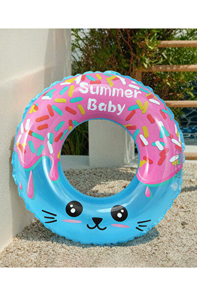 Fab N Funky Kids Donut And Cat Themed Swimming Ring, Durable, 3 Years+, 80 cm...