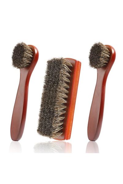 Generic Premium Shoe Brush Kit: Horse Hair Brush for Leather - Gentle & Effective Boot, Shoe Polish & Leath
