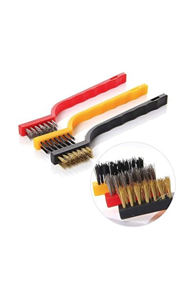 Generic Set of 3 Pc Mini Wire Brush Cleaning Tool Kit Brass, Nylon, Stainless...