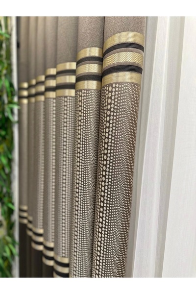 NİVEMESHOME Mizrakli Ft632256 V-5302 Soil 1/3 Cycle Cell Fon Curtain Apm