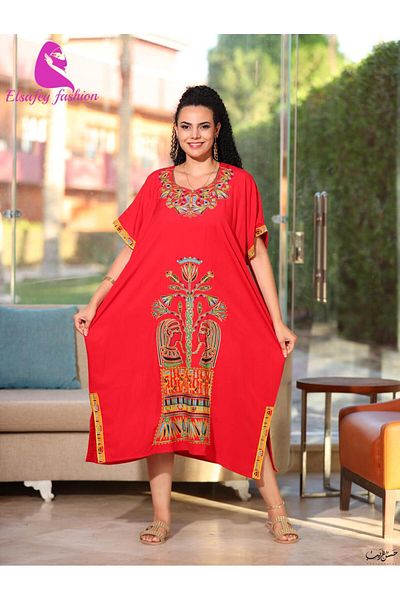 AFandina Kuwaiti butterfly jalabiya with an embroidered inner belt A-469