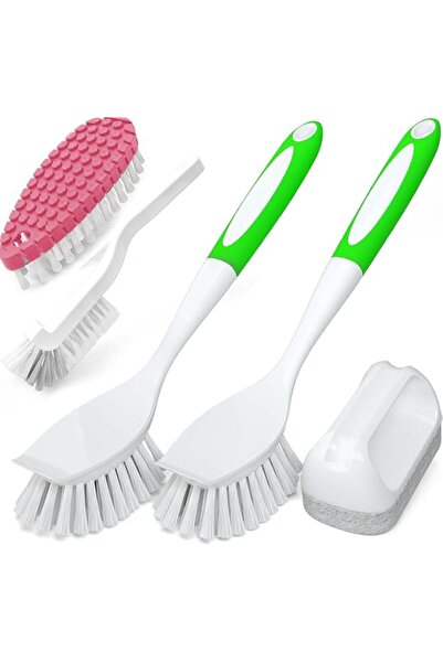 Generic مجموعة فرش تنظيف عميق للمطبخ من بريمفاي، 5 قطع، لتنظيف الأطباق وفرك ا...