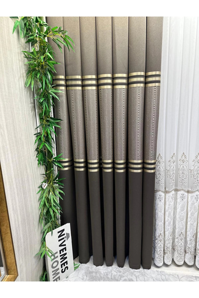 NİVEMESHOME Mizrakli Ft632256 V-5302 Soil 1/3 Cycle Cell Fon Curtain Apm