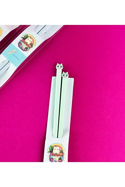 BENİSA SHOP Plastic Chopstix with Cat Figure