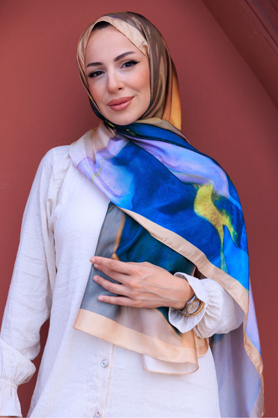 49eyşanipek Abstract Pattern Silky Shawl