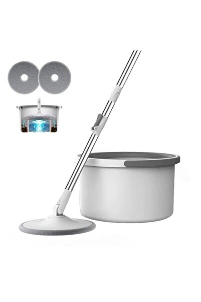 Generic طقم ممسحة ودلو دوار من جلوكلوز، ممسحة مسطحة بزاوية 360 درجة مع نظام ف...