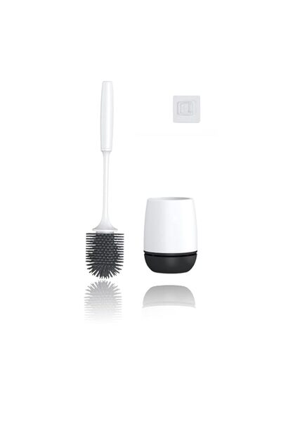 Generic Sweet seven Toilet Brush Set - Silicone Toilet Bowl Scrubber with Ventilated Holder, Floor Standing