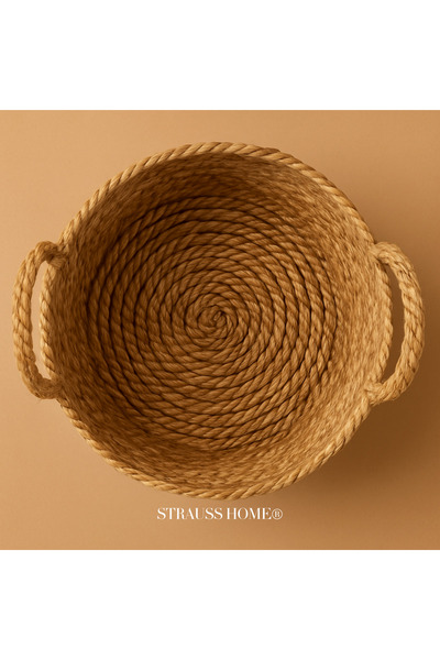 Strauss Home Set of 3 Handmade Rattan Basket – Natural Looking Decorative and Multi-Purpose Baskets