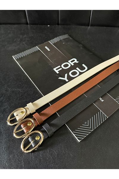 Fiori Thin Belt with Gold Buckle, Pants Belt, Shirt Belt, Coat Belt, Dress Belt