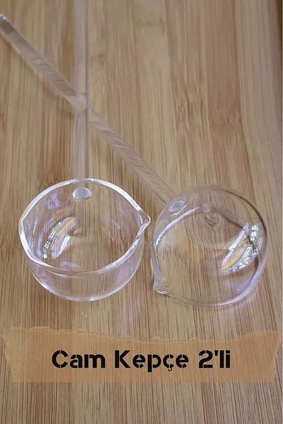 Rosemor Set of 2 Sauce Soup and Food Ladle Glass Heat Resistant Borosilicate Thin