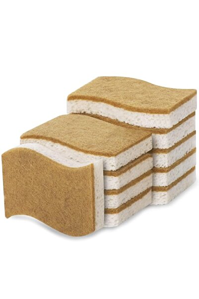 Generic إسفنجة مطبخ طبيعية من ديفسيدار، 10 قطع، إسفنجة مطبخ متعددة الأغراض، ق...