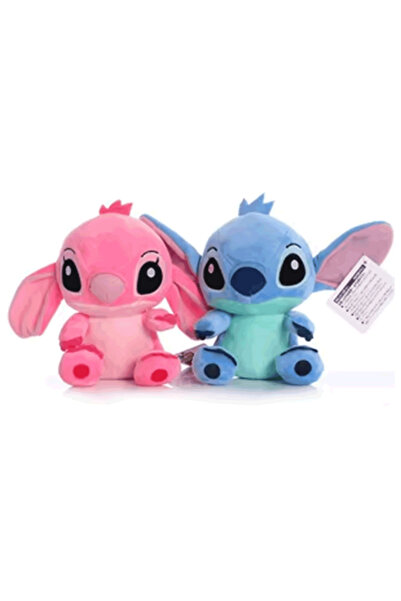 Hediye Nest Lilo And Stitch 20 Cm Sevimli Peluş Oyuncak 2 Karakter Mavi Pembe...