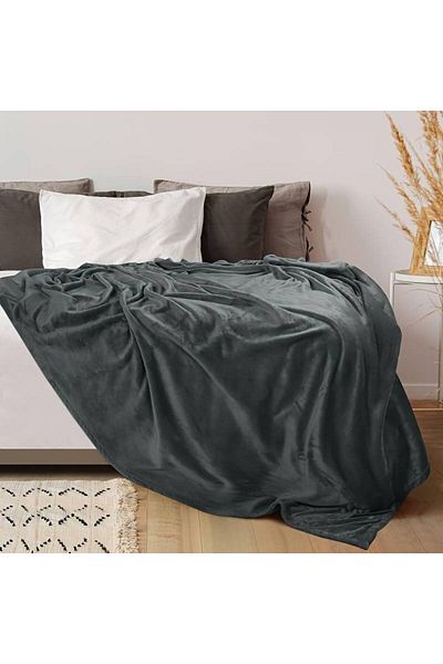 zola Thick and fluffy blanket, Zola, size 160 x 200 cm, polyester, gray