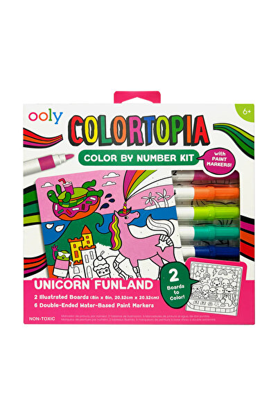 Ooly Set creativ de pictură după numere cu markere Colortopia - Tărâmul Unico...