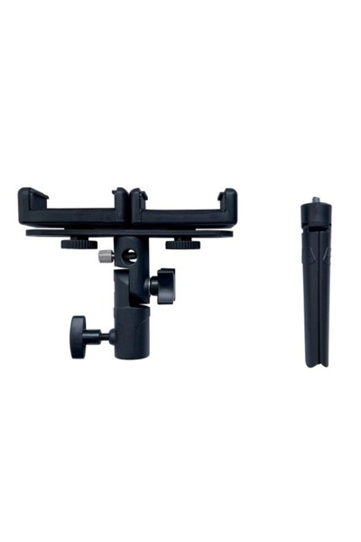 OEM Suport dublu pentru dispozitive mobile, ideal pentru streaming și vlogging, metalic, negru