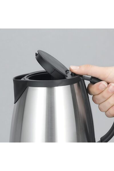 Severin WK 3348 Electric Kettle - 1 Liter, 1350W, Black/Silver, Cordless