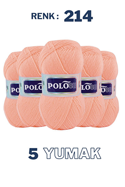 Polosu (5 Adet) Candy Baby %100 Premium Akrilik Bebek Örgü İpliği - 214 - Yav...