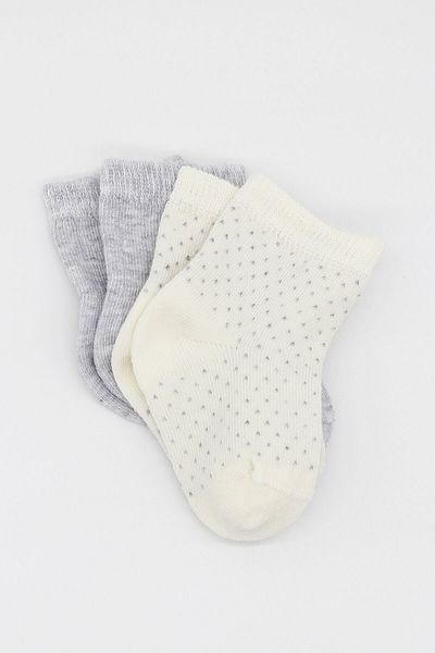 Budi Organic 2-Piece Point Derby Combed Cotton Socks Bs2000 Gray Ecru