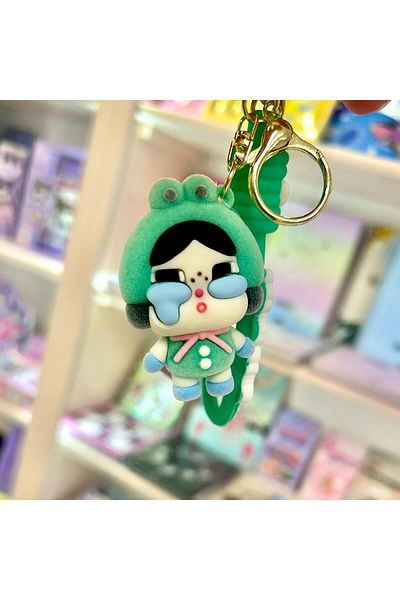 Wisevelya Cry Baby Green Silicone Keychain
