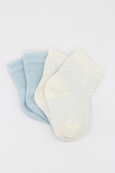 Budi Organic 2-Piece Point Derby Combed Cotton Socks BS2000 Blue Ecru