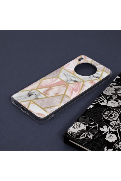 OEM Protective Case for Huawei nova 8i / Honor 50 Lite, UltraX Marble Series G3314, Thermoplastic, Pink