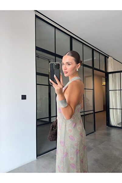 BB Bensu Buyruk ÇİÇEK DESENLİ TÜL ELBİSE