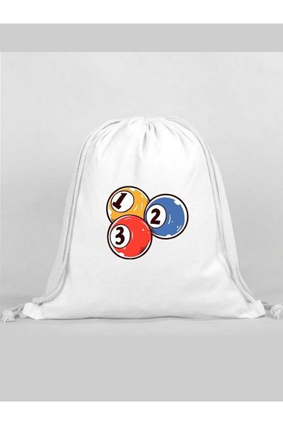 Özcan Tasarım Billiard Printed Backpack - Drawstring Sports Bag