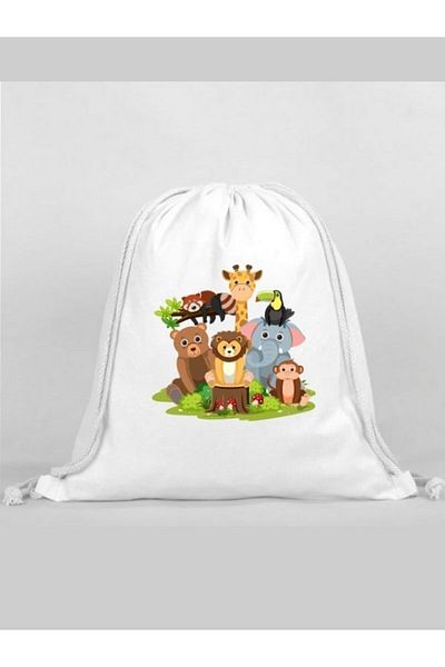 Özcan Tasarım Animals Printed Backpack - Drawstring Sports Bag